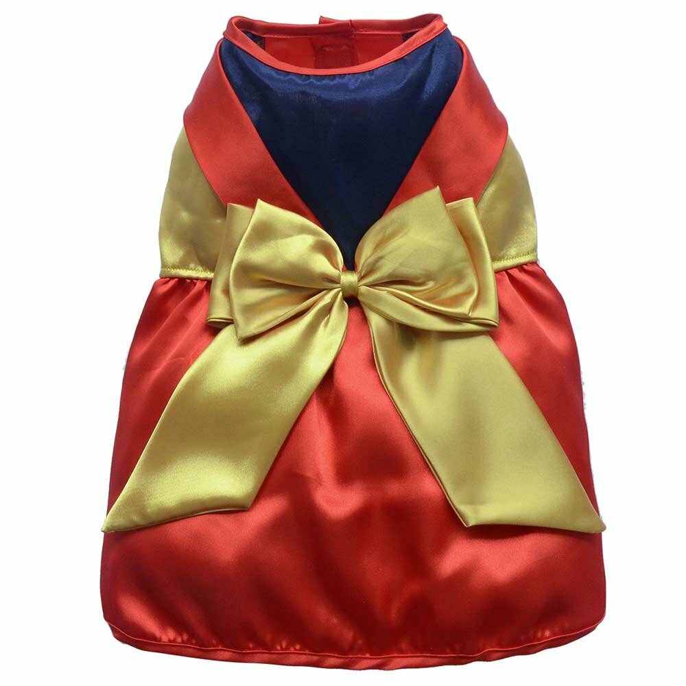 Tricolor luxury dog dress - Christmas dress by DoggyDolly ST018