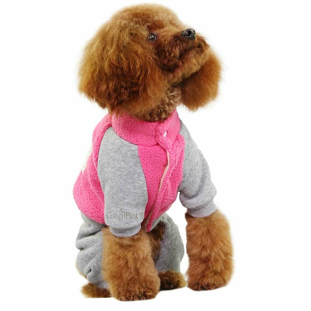 Fluffy Dog Jogger 08 Pink - warm dog clothes by GogiPet®