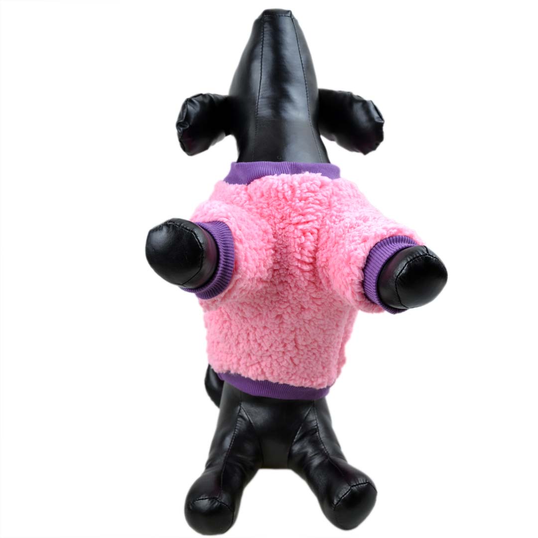Warm dog fashion - Pink Sherpa Fleece Dog Sweater