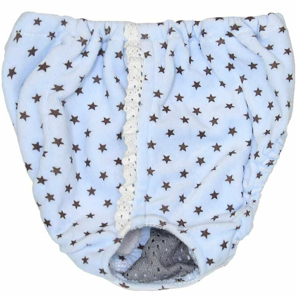 Sanitary panties for dogs light blue with stars