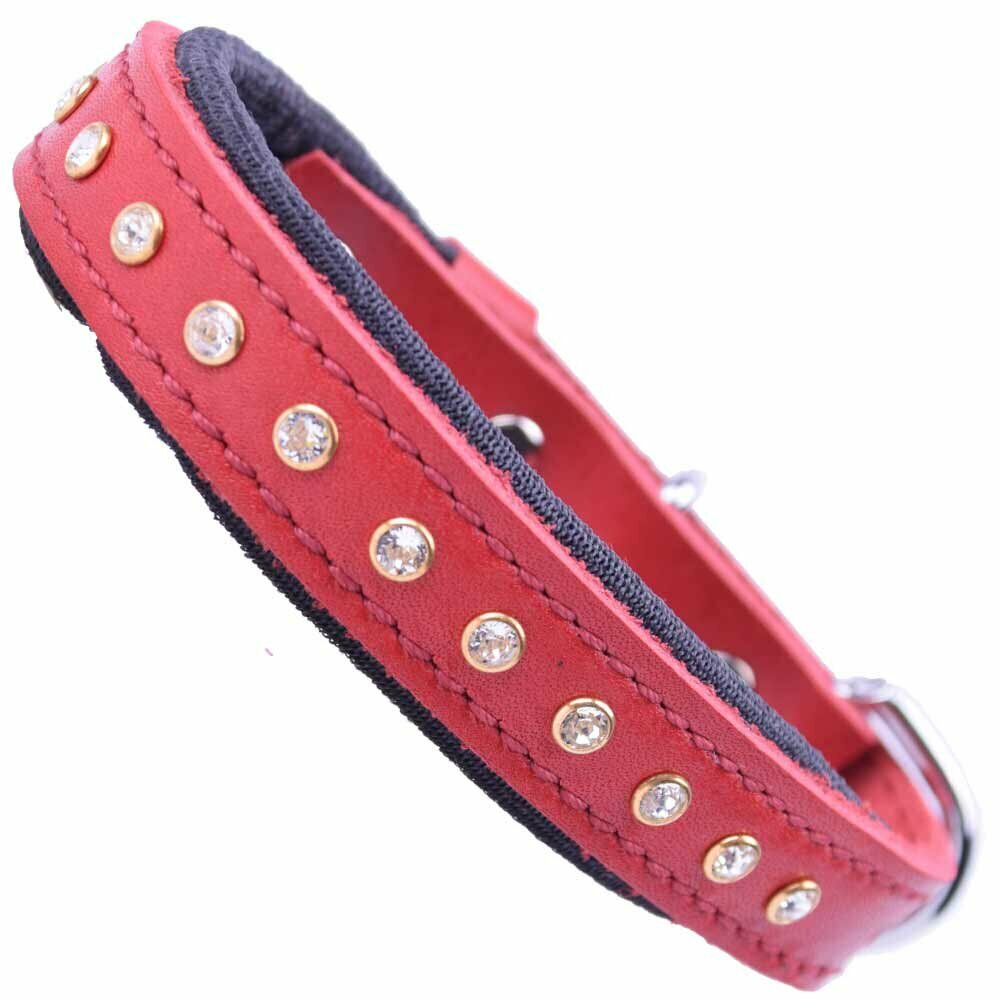 GogiPet® Swarovski rhinestone dog collar red with beautiful Swarovski crystals