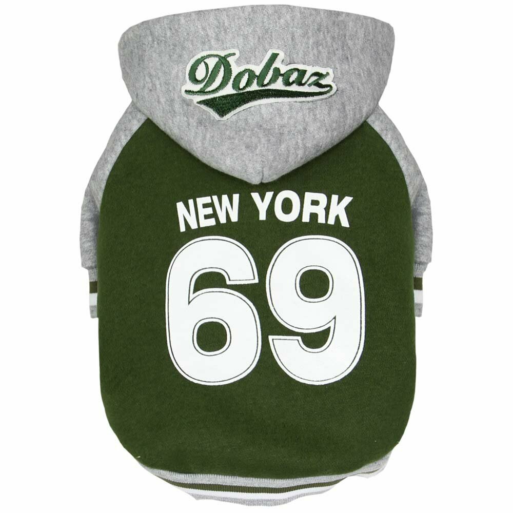 Green cotton fleece sportwear New York 69 green by GogiPet