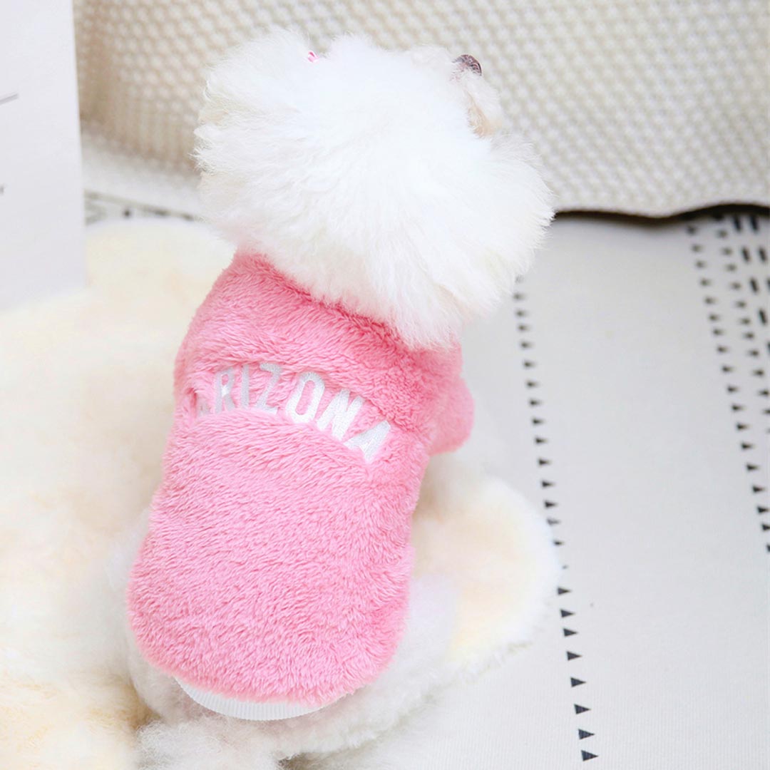 Fluffy Warm Plush Fleece Dog Pullover - Arizona Pink