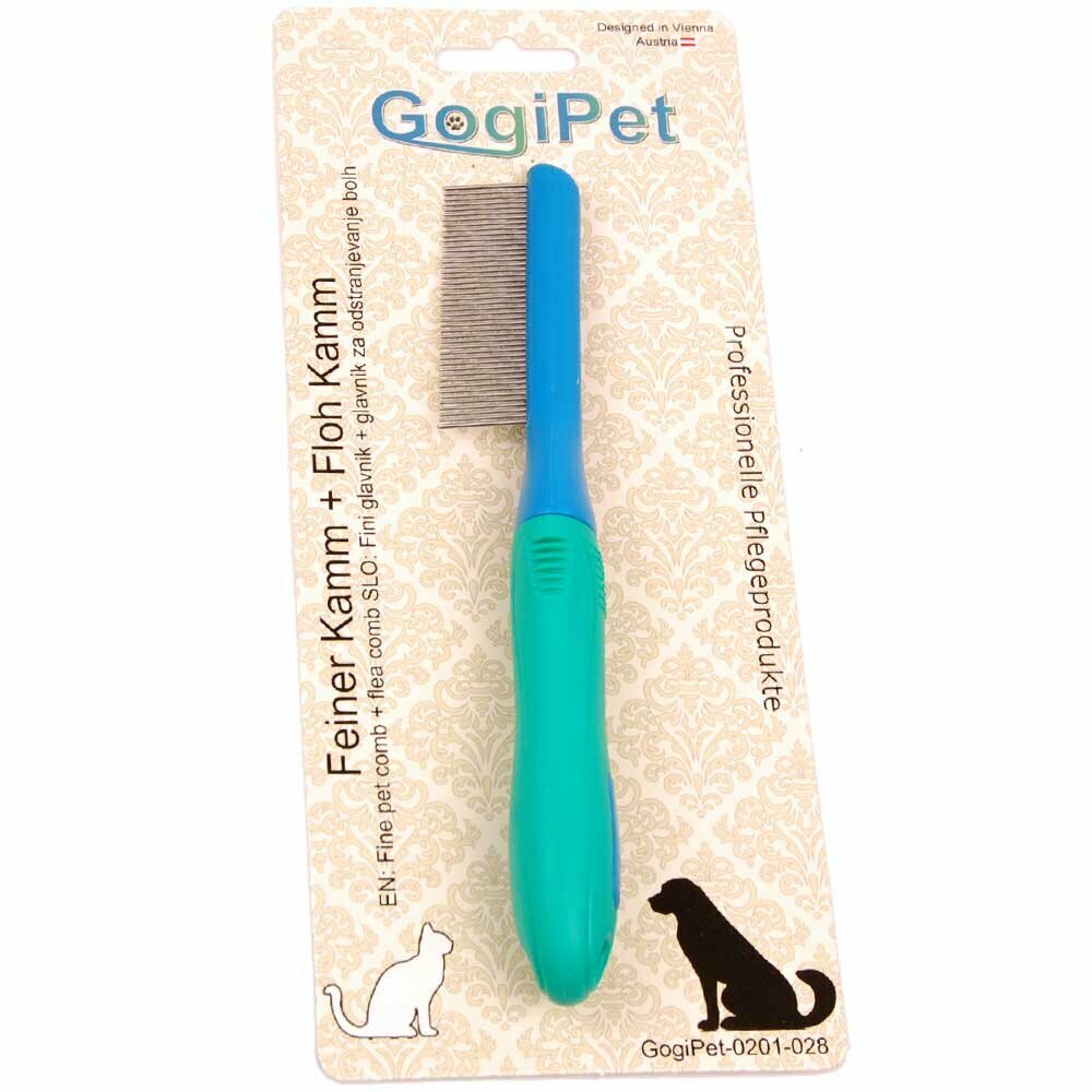 Original GogiPet handle comb very fine, 45 teeth flea comb - dogs and cats comb comb
