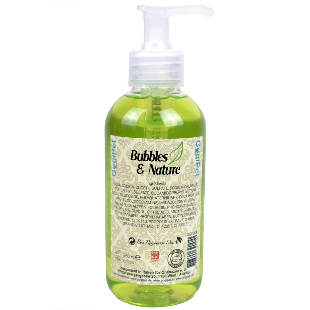 Dog Shampoo with Tea Tree Oil by GogiPet Bubbles & Nature - Healing Dog Shampoo for Skin Irritations and Dandruff Shampoo