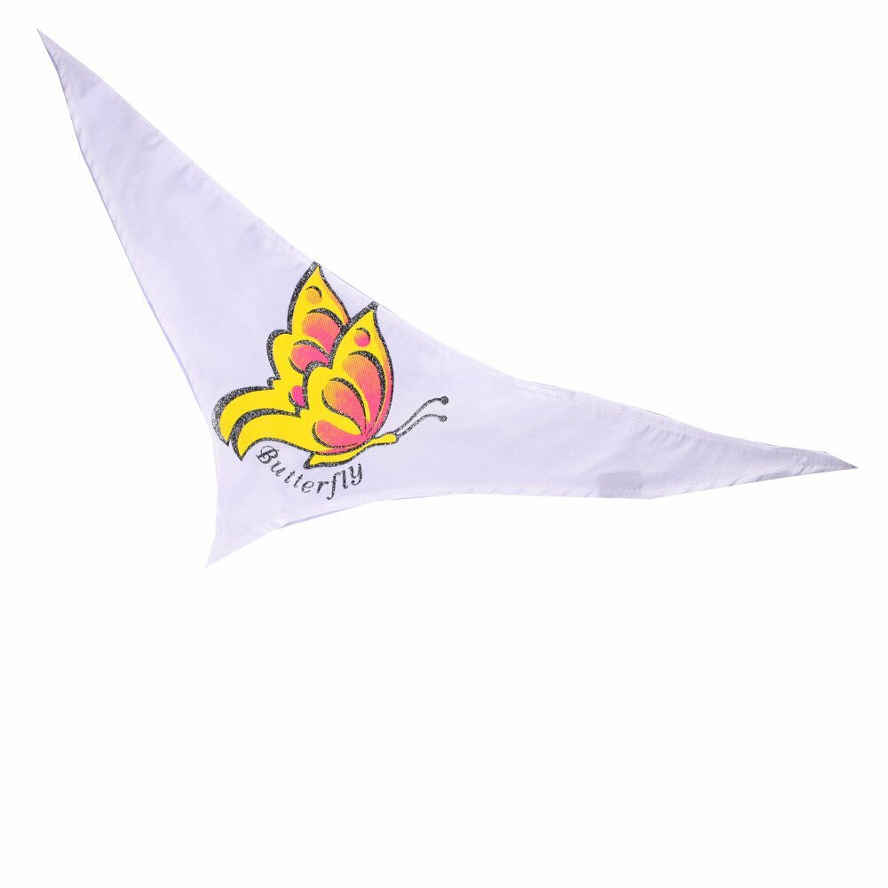Dog neckerchief white with butterfly