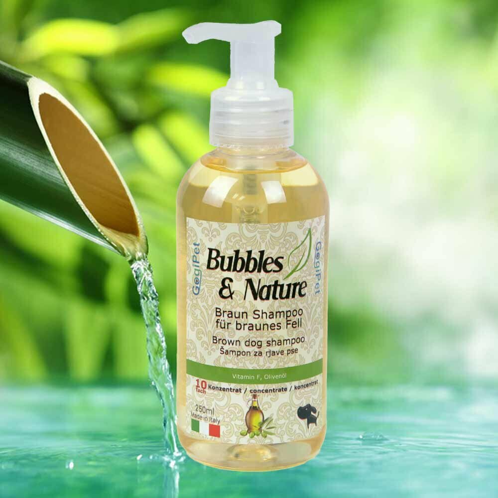 Dog shampoo by GogiPet Bubbles and Nature for brown breeds