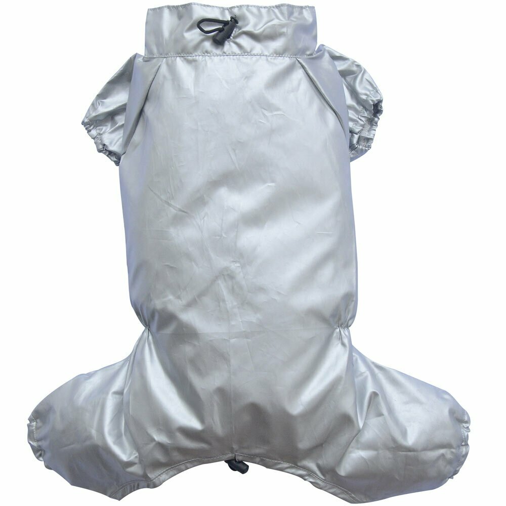 Silver-colored raincoat for dogs with 4 legs without hood by DoggyDolly DR027