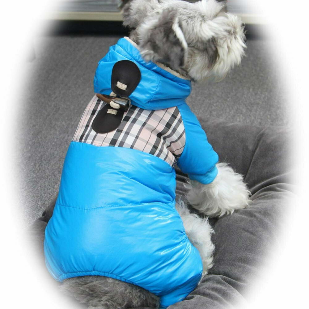 Warm dog clothing for the winter Burberry Blue