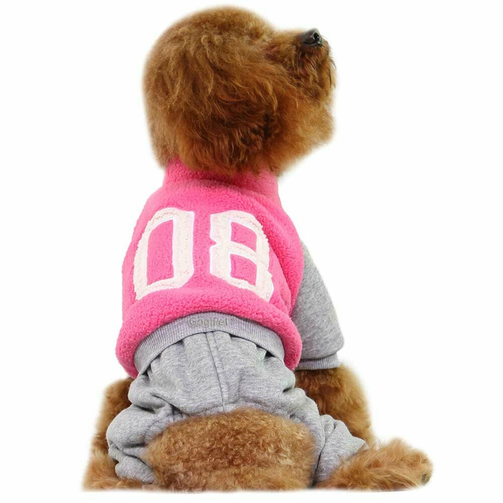 Warm dog clothes - pink dog jogger for the winter by GogiPet ®