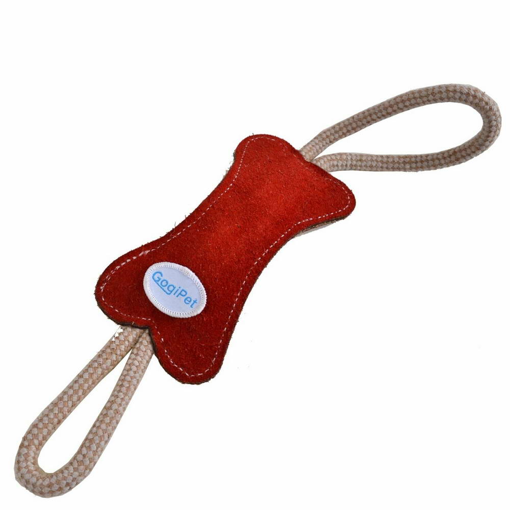 Dog toys - GogiPet dog toy made of red leather