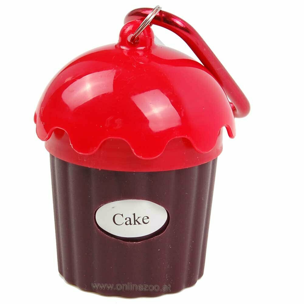 Red dog waste bag dispenser in Cup Cake Design