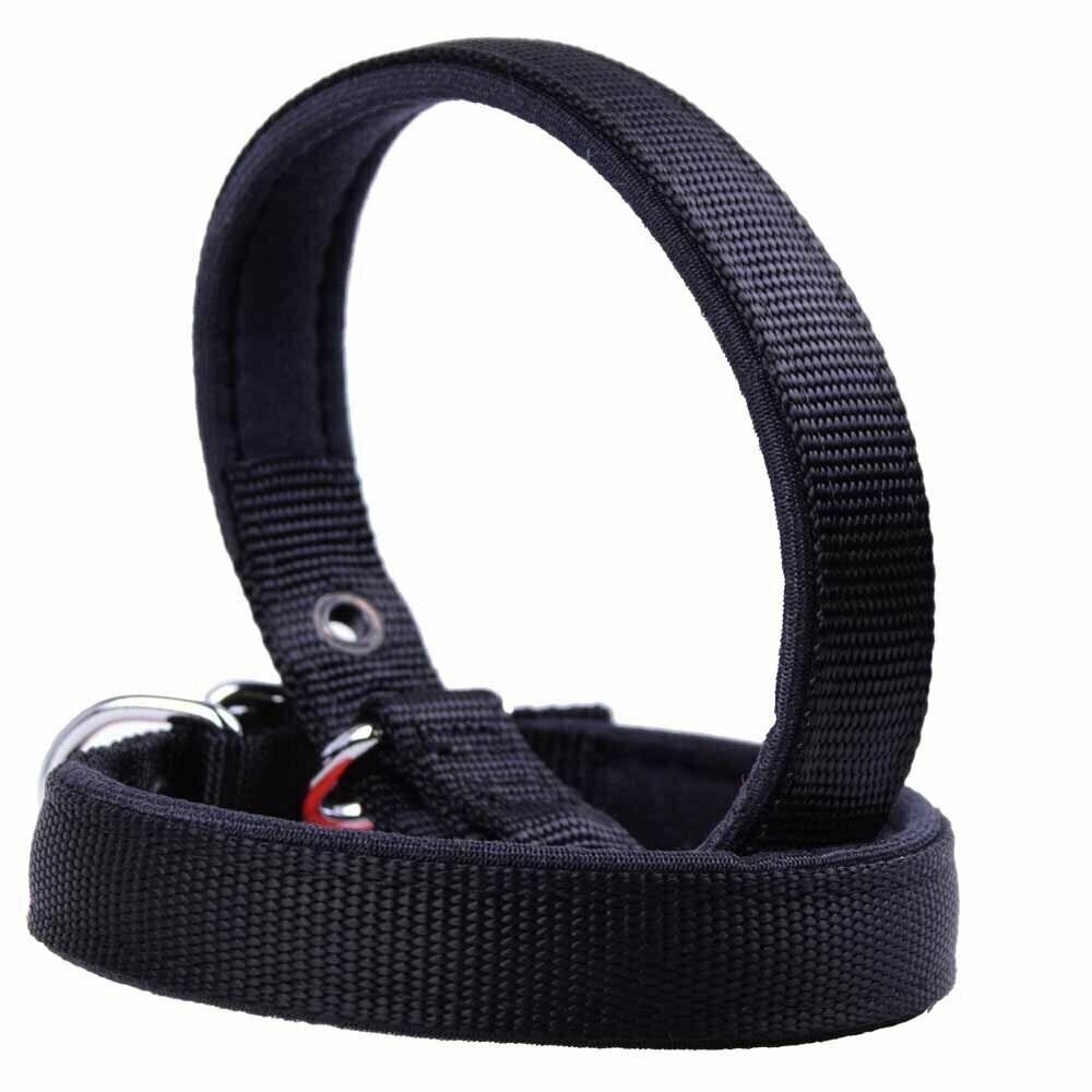 GogiPet ® Comfort textile dog collar black 40 cm