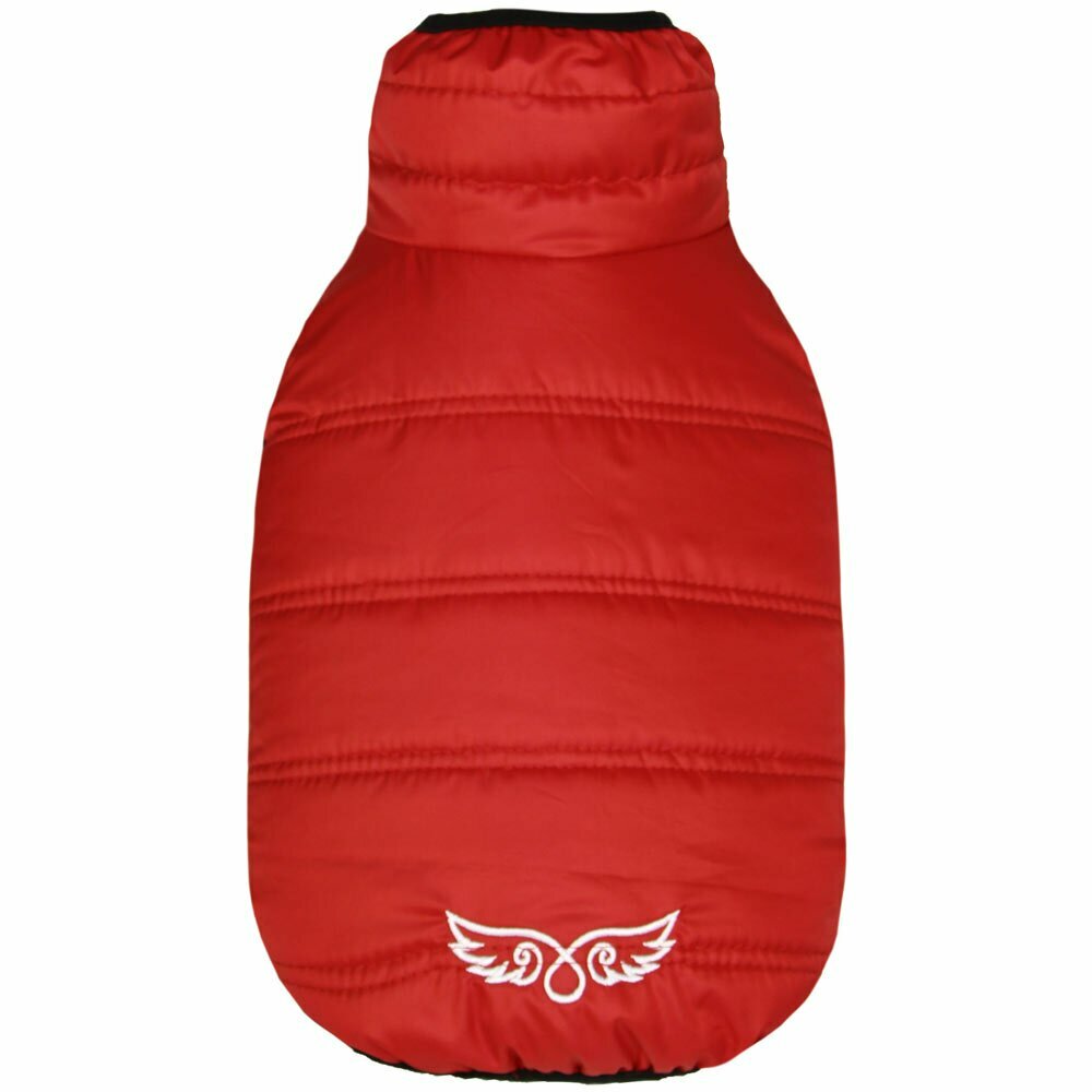 Red sleeveless dog anorak - warm dog clothes by GogiPet