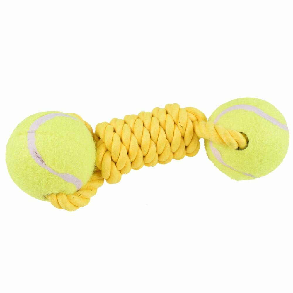 Flying Toy for Dogs - 2 tennis balls on cord - Flying Toy for dogs from GogiPet ®