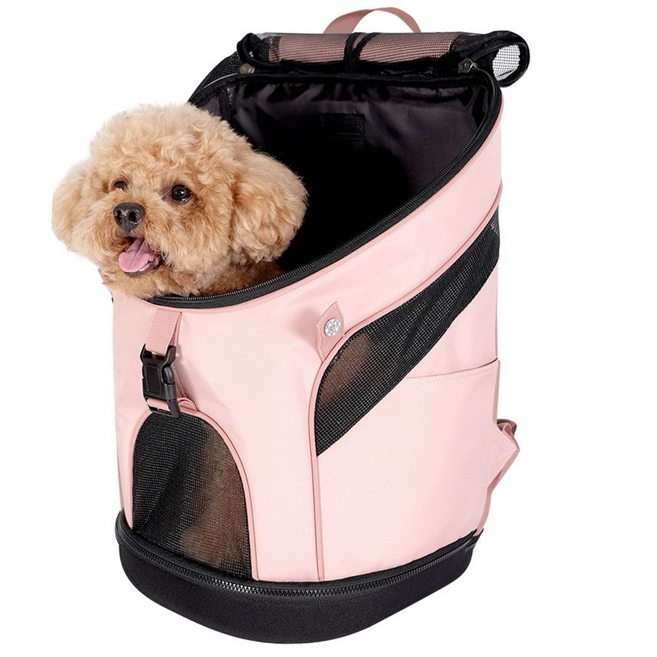 Spacious Coral Pink Dog Backpack Recommended by GogiPet