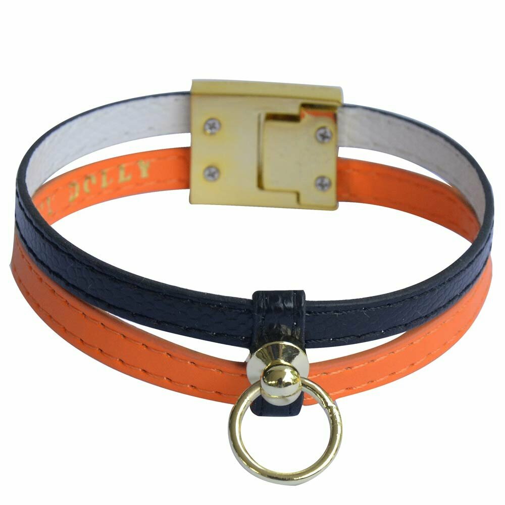 Dog Collar - DoggyDolly Dog Collar Victoria Orange Blue