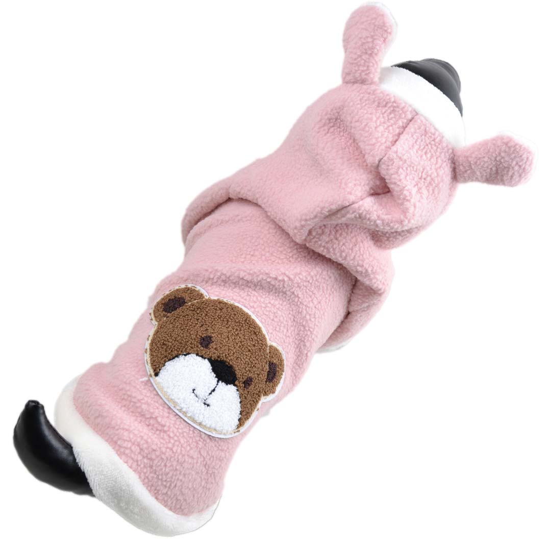 Pink Teddy Dog Jacket with Ears
