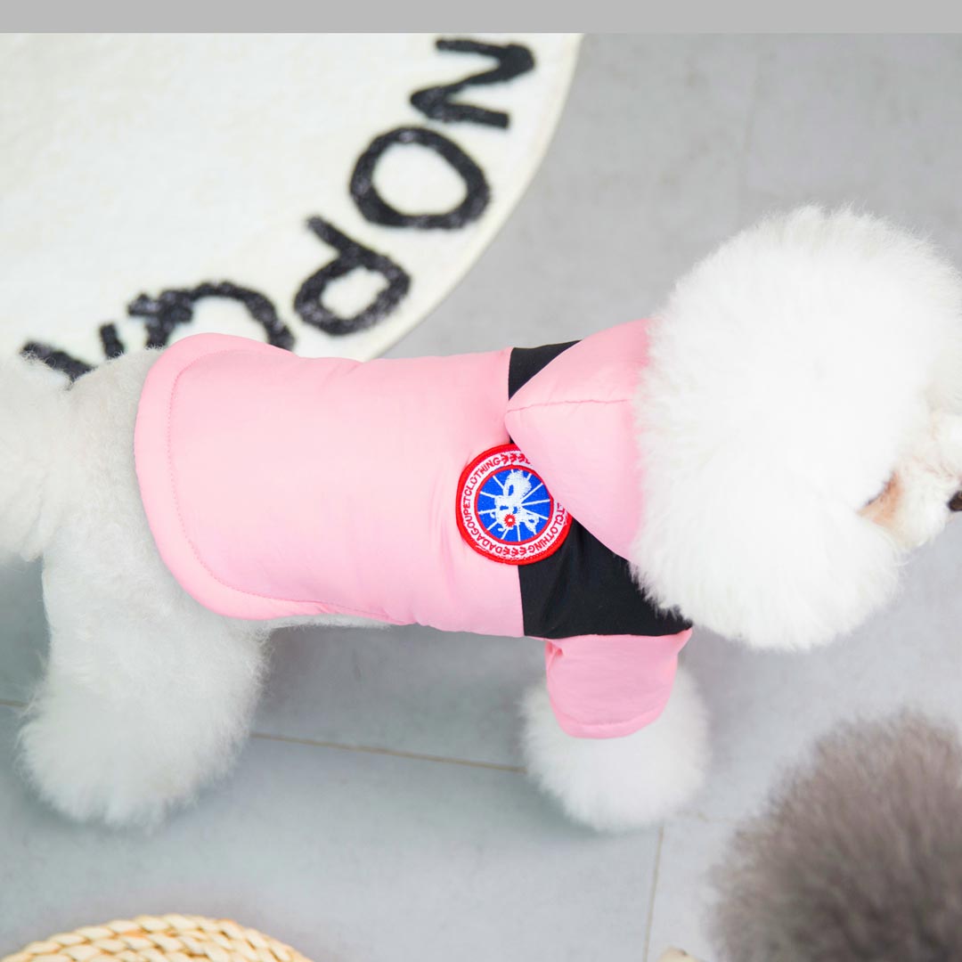 Warm Winter Dog Jacket with Warm Lining - Pink