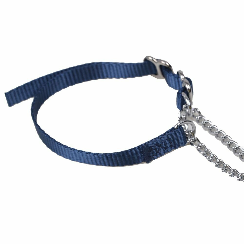 Darkblue dog collar - martingale collar made of Nylon