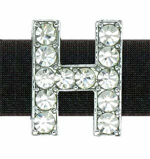 H rhinestone letter with 14 mm