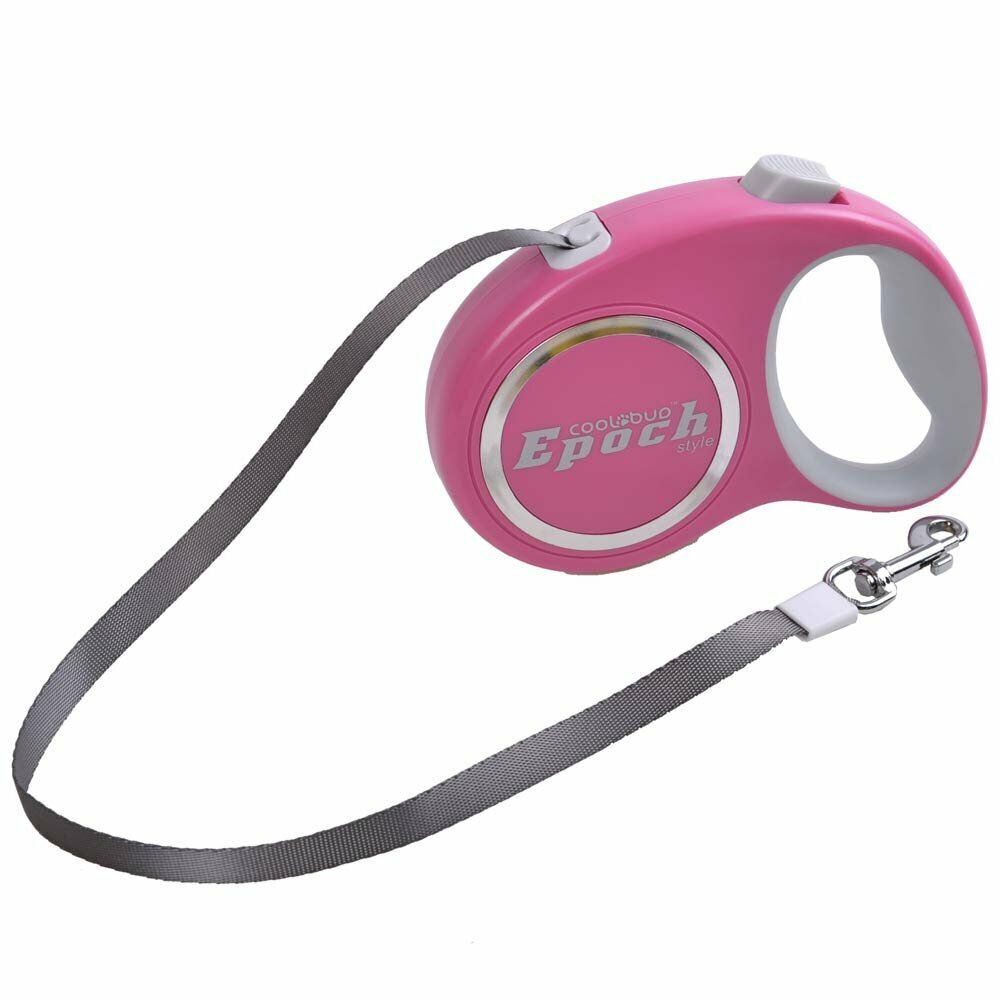 Pink Flexi dog leash with 3 meter - dog leash with flexible length