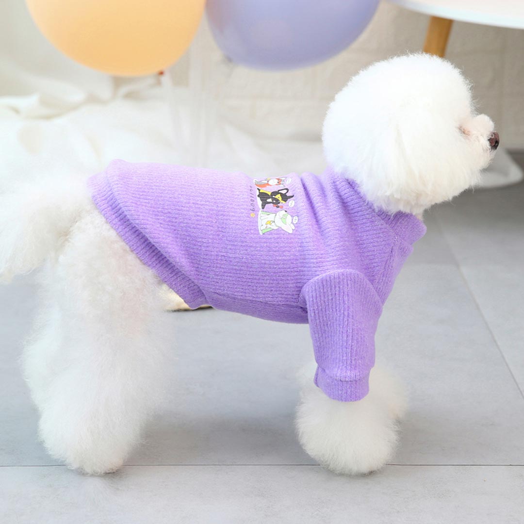 Purple Superhero Dog Pullover - Warm Dog Clothing