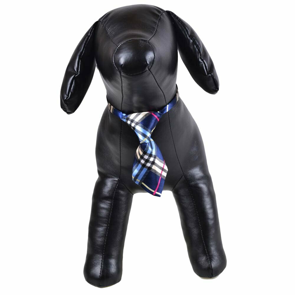 Necktie for dogs blue checkered