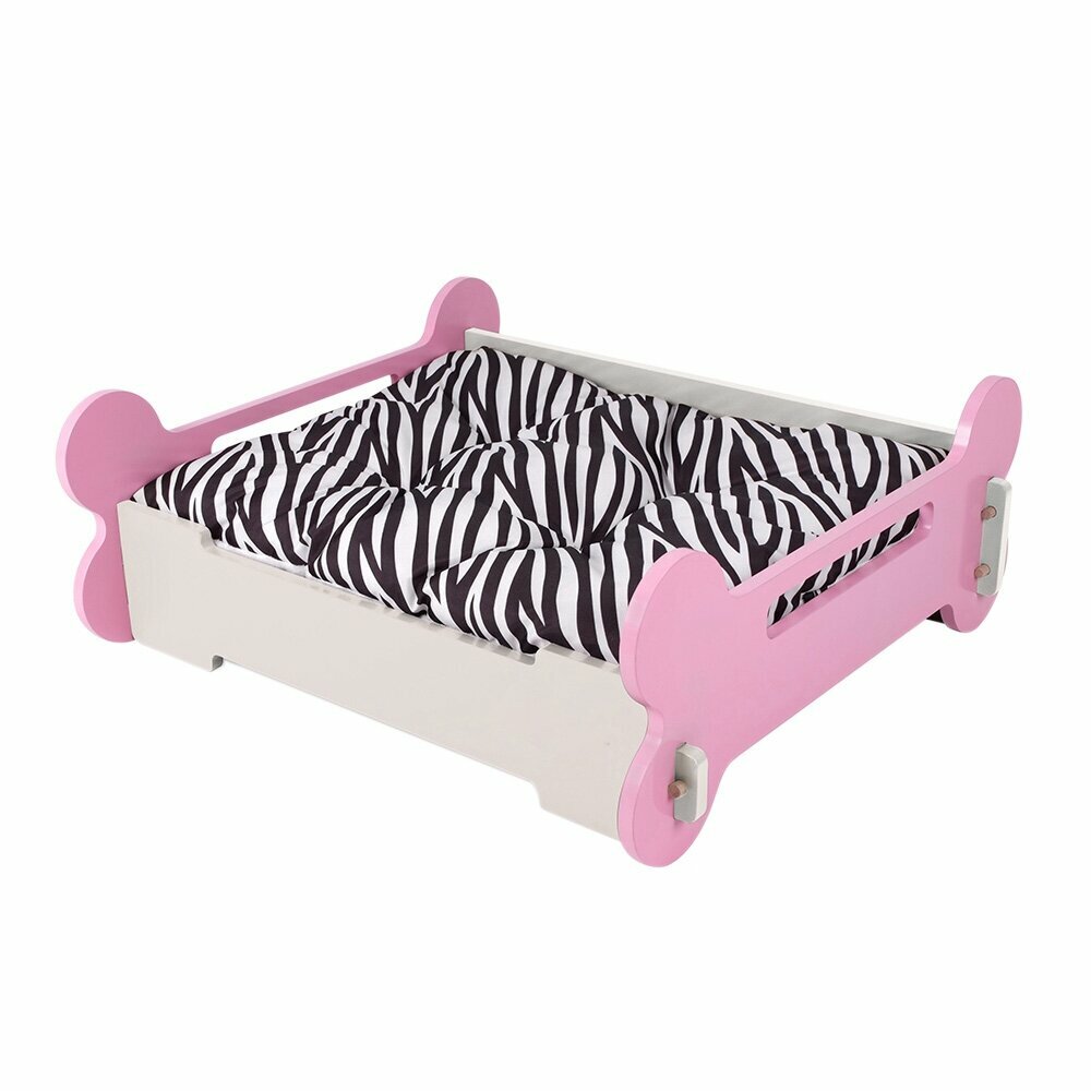 Wooden dog bed - Pink L
