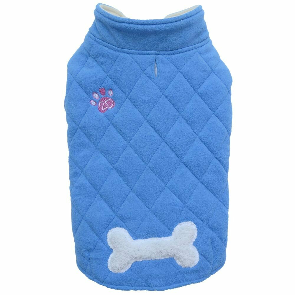Quilted fleece dog coat blue by DoggyDolly W350