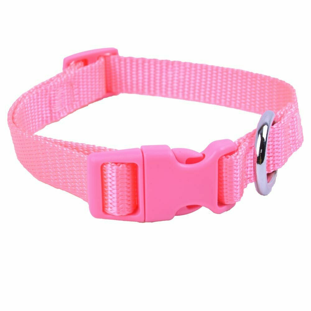 Rosa GogiPet® Super Premium Nylon dog collar with quick release fastener