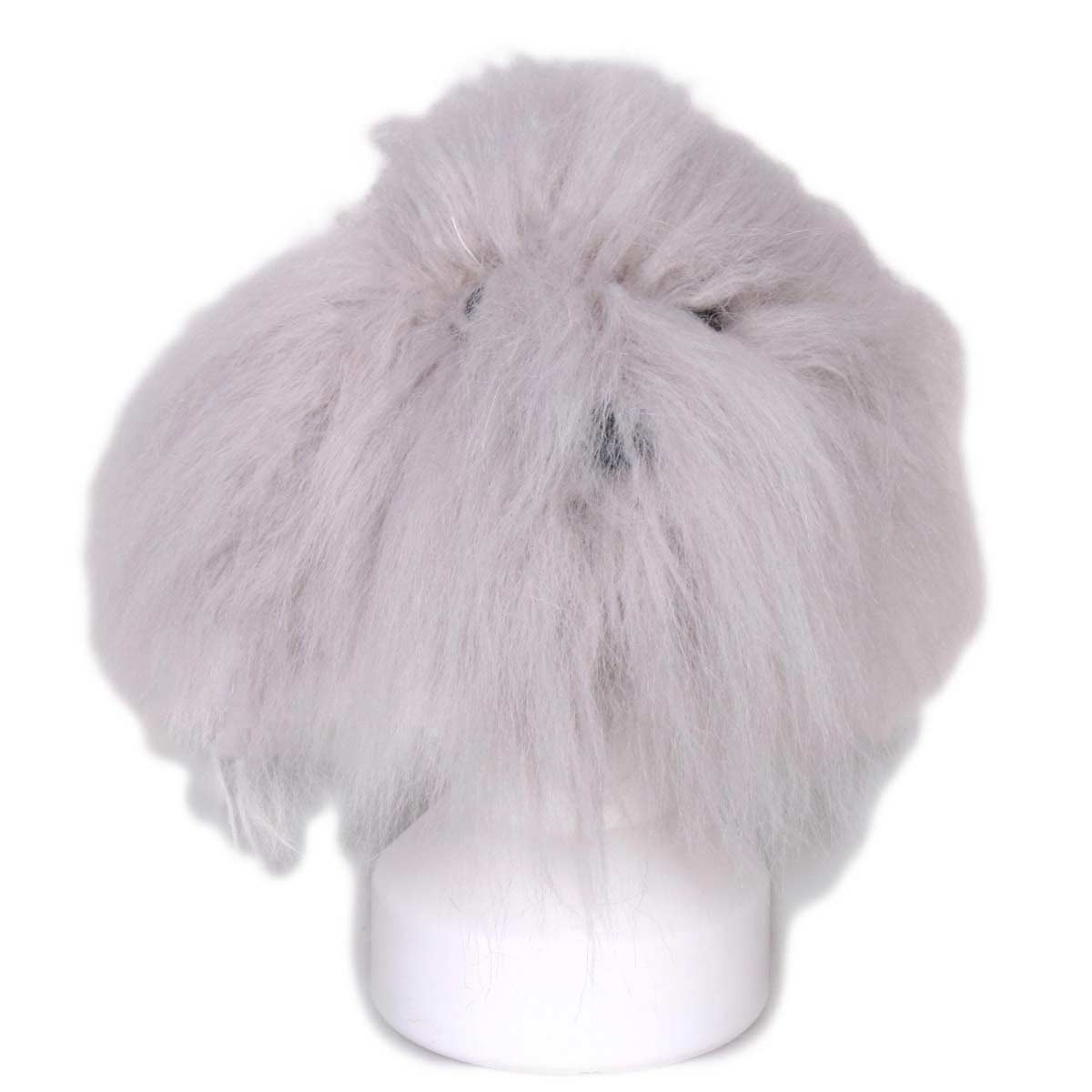 Silver grey hairpiece with white beard for practising styling dog heads