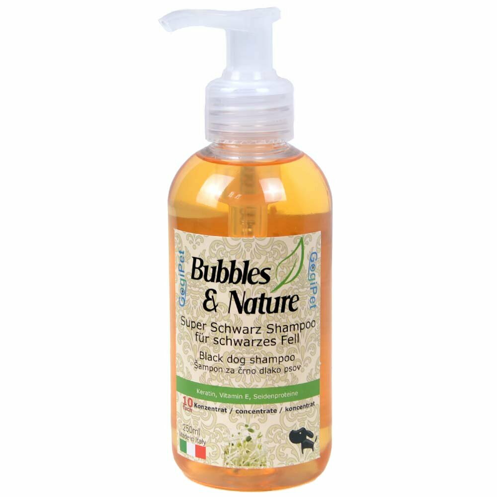 Dog shampoo for black dogs by Bubbles & Nature