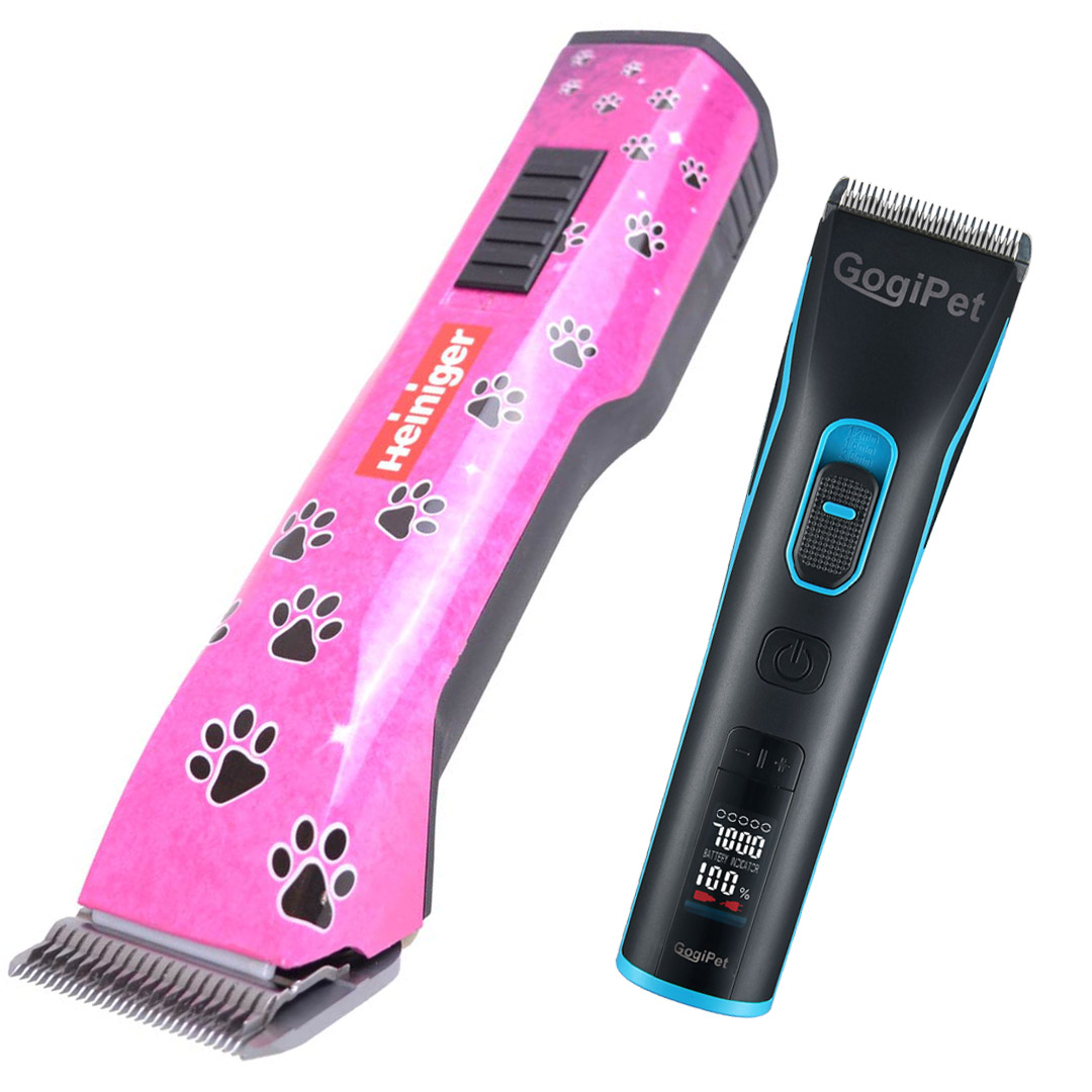 Heiniger Saphir Pink and GogiPet Orate cordless dog clippers economy set