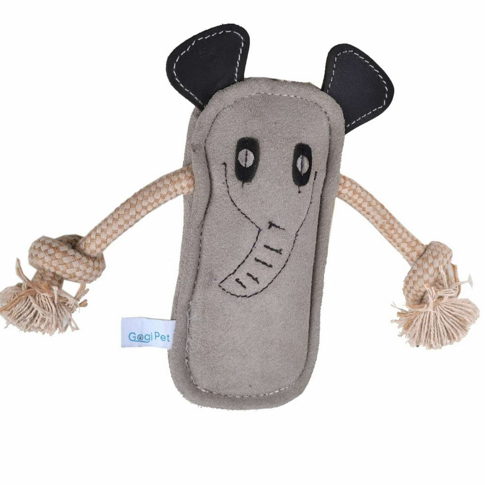Grey elephant dog toy