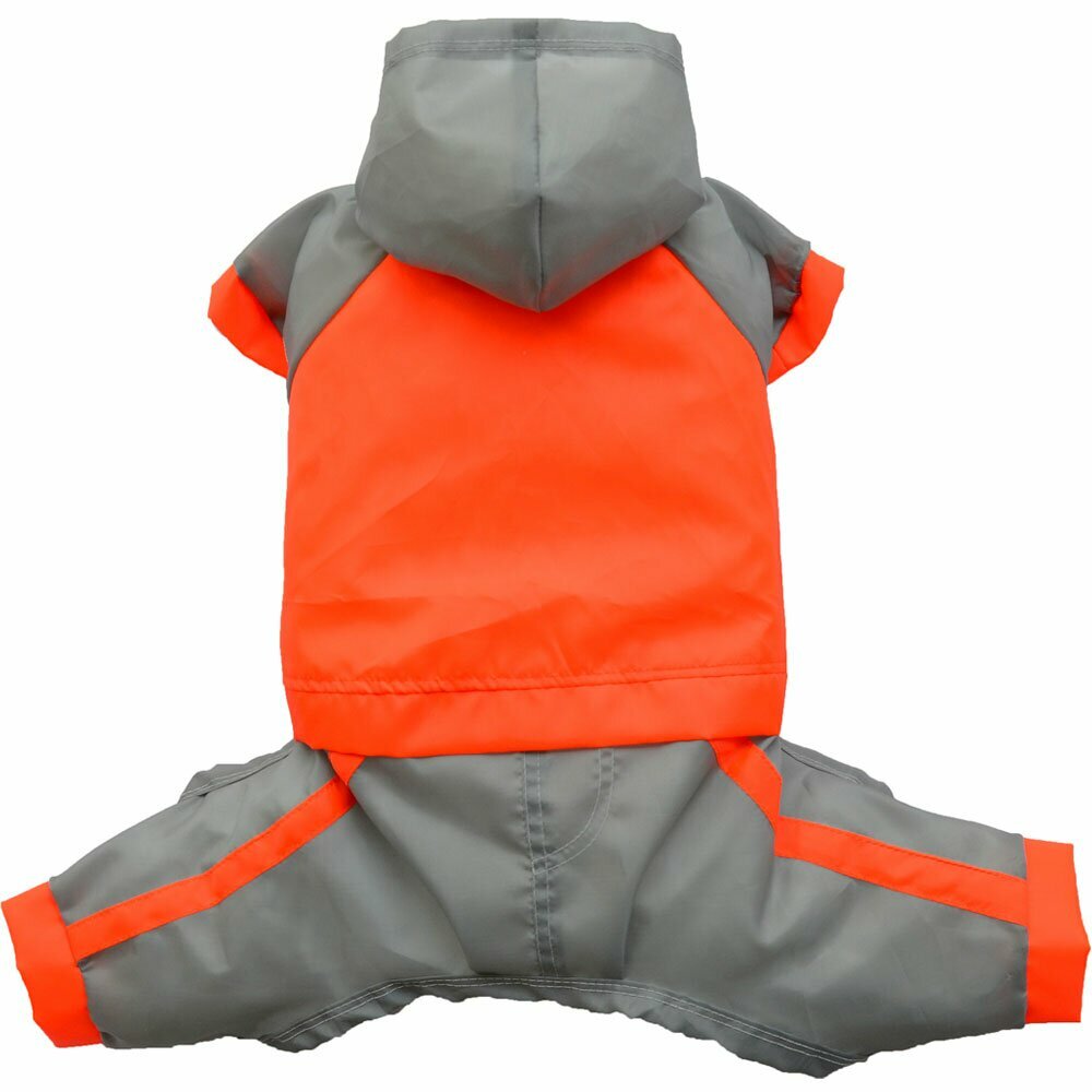 DoggyDolly dog raincoat with 4 legs orange gray - raincoat for dogs by DoggyDolly DR041