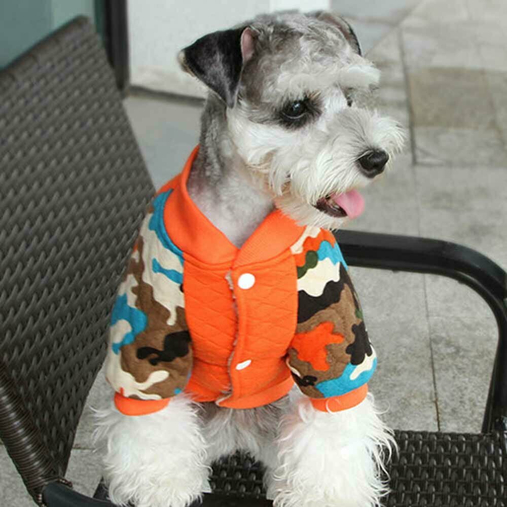 Warm dog clothes - orange dog coat orange