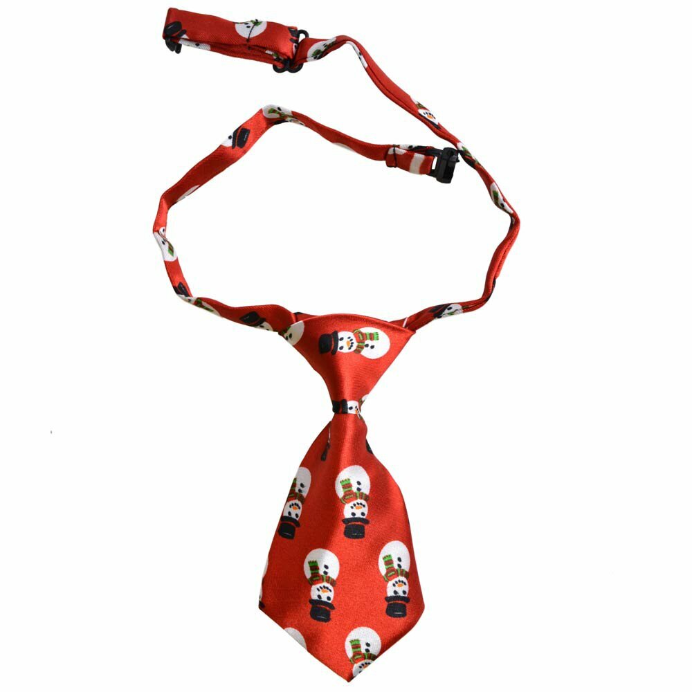 Tie for dogs red with snowman by GogiPet