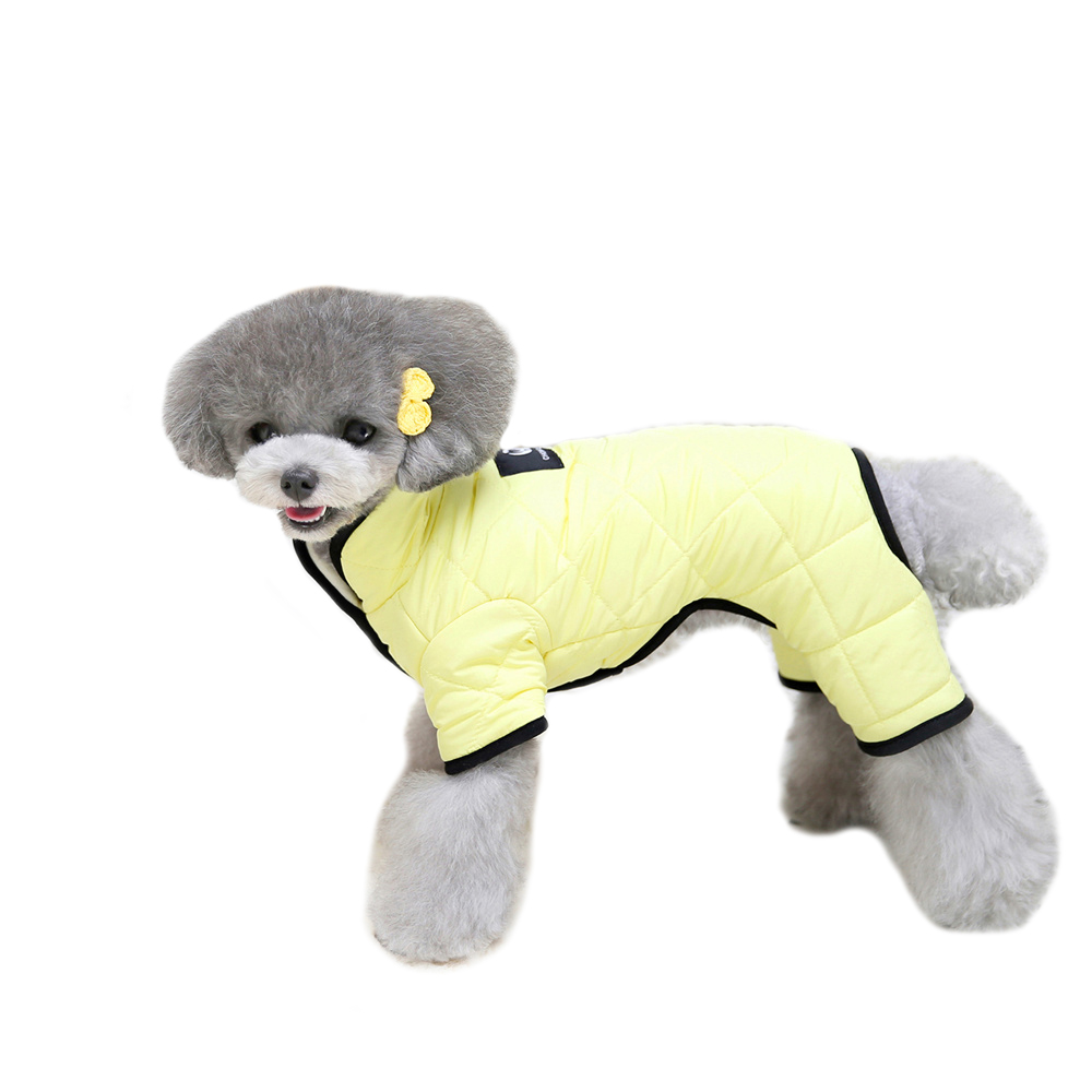 Yellow snowsuit - warm dog clothing for the winter