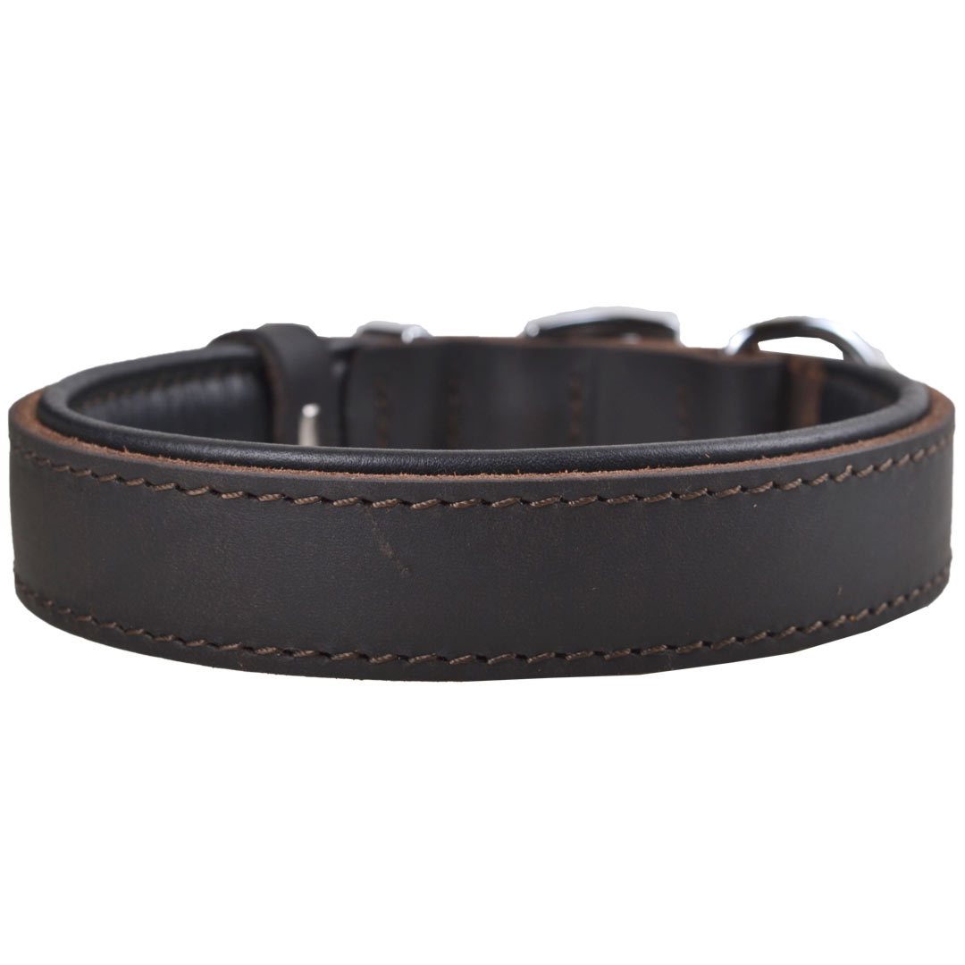Handmade GogiPet® Vintage leather dog collar brown
