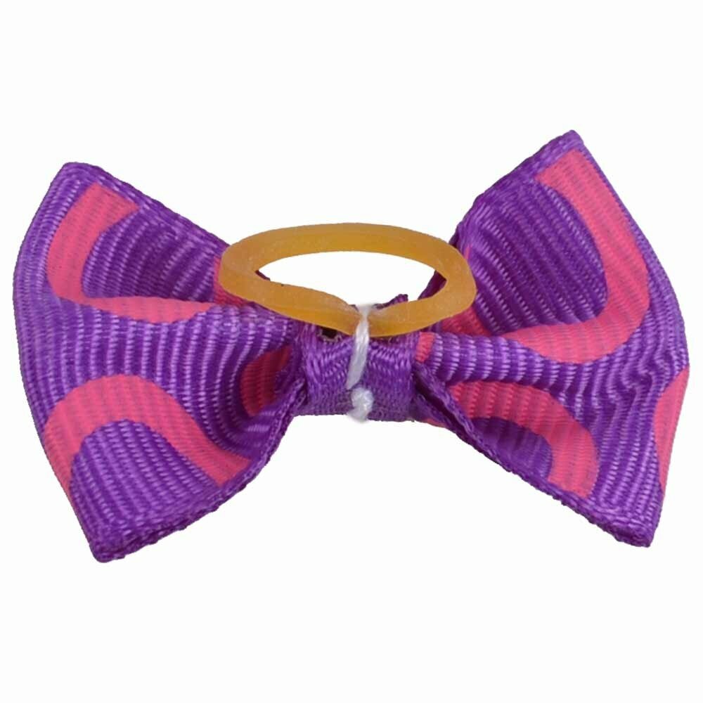 Dog hair bow rubberring "Camila purple" by GogiPet