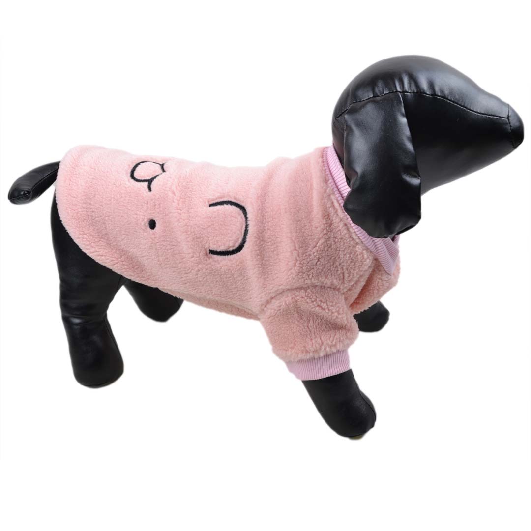Pink Bunny Dog Sweater in Sherpa Fleece