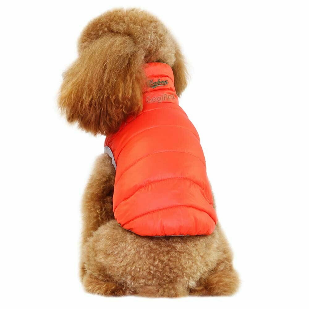 dog reversible jacket orange or green with down filling
