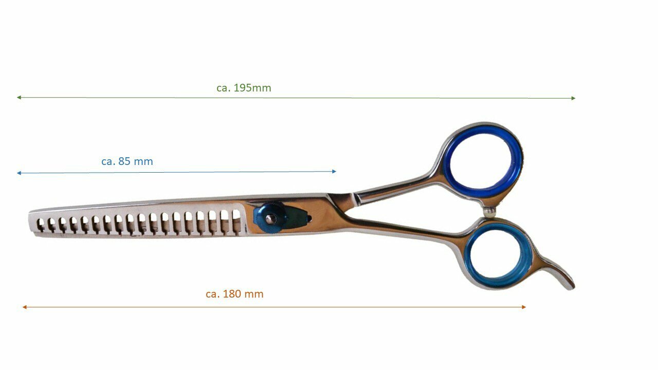 Dimensions of the GogiPet thinning scissors from Japanese steel