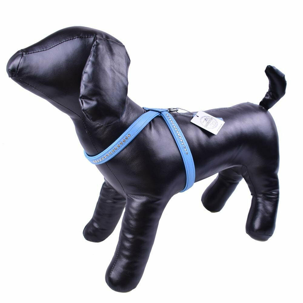 GogiPet real leather dog harness with Swarovski crystals from Austria