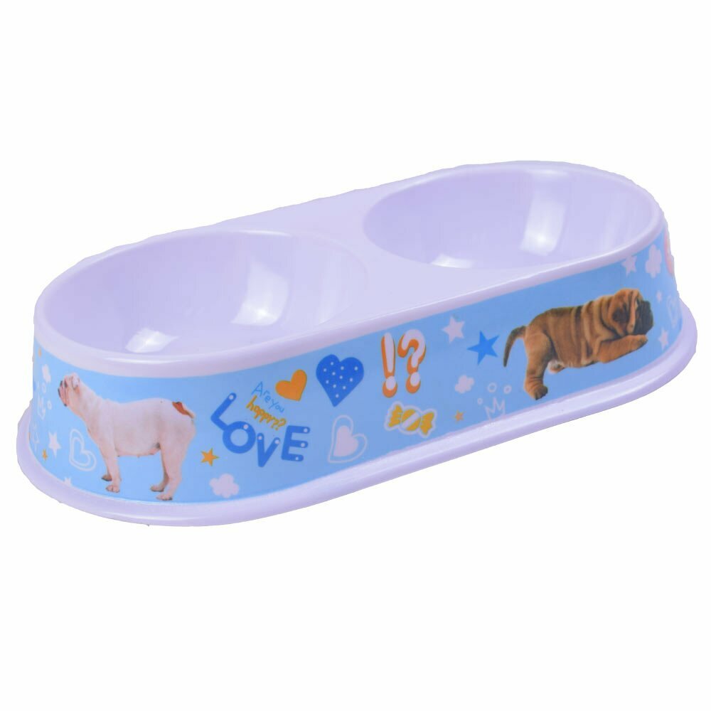 Lightblue water bowl and food bowl all in 1