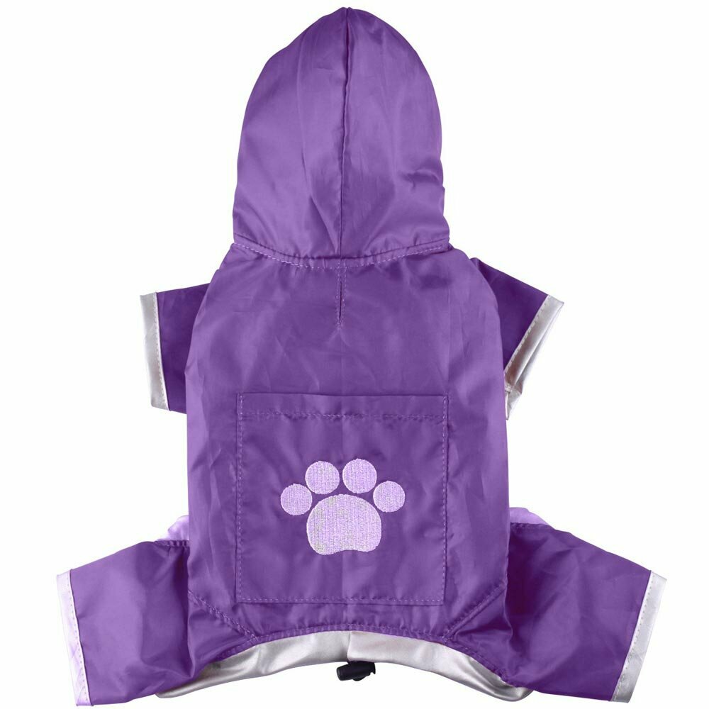 Hooded raincoat for dogs with 4 legs purple of DoggyDolly DR 036