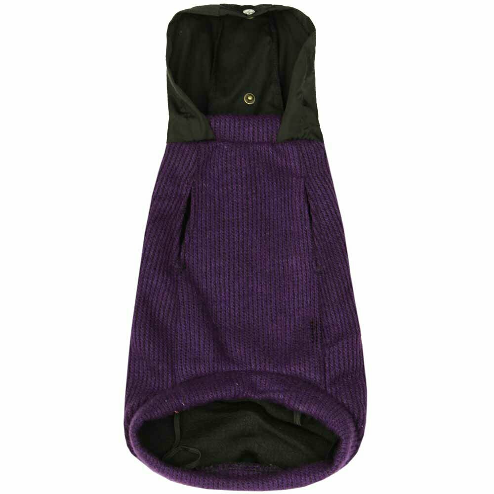 Sleeveless hooded cardigan Purple