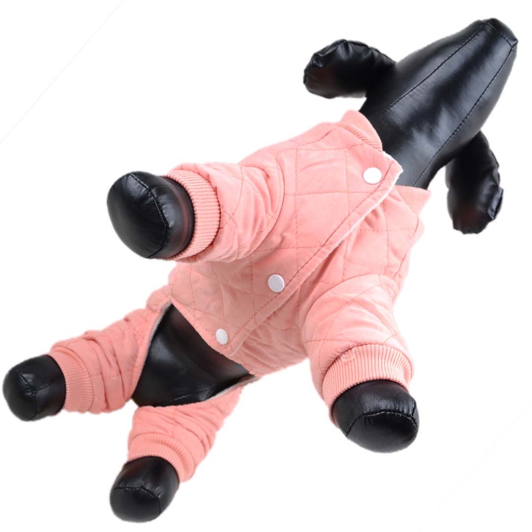 Warm dog clothing for winter - pink dog coat