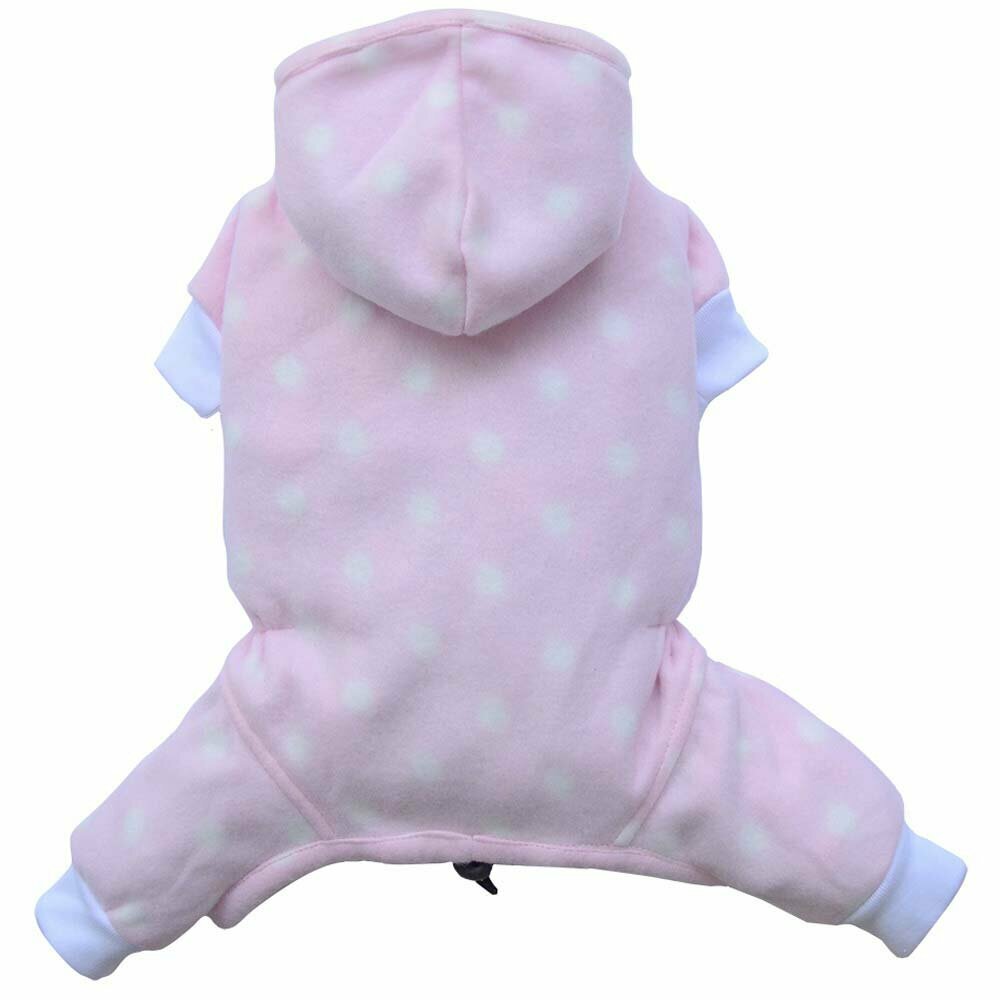 Pink dog coat from Fleece with 4 paws for the winter of DoggyDolly 